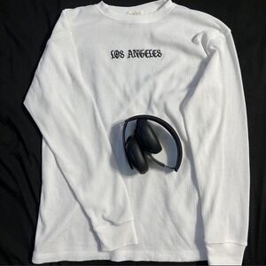 RARE White & black D/SET long embroidered Large Long-sleeve shirt